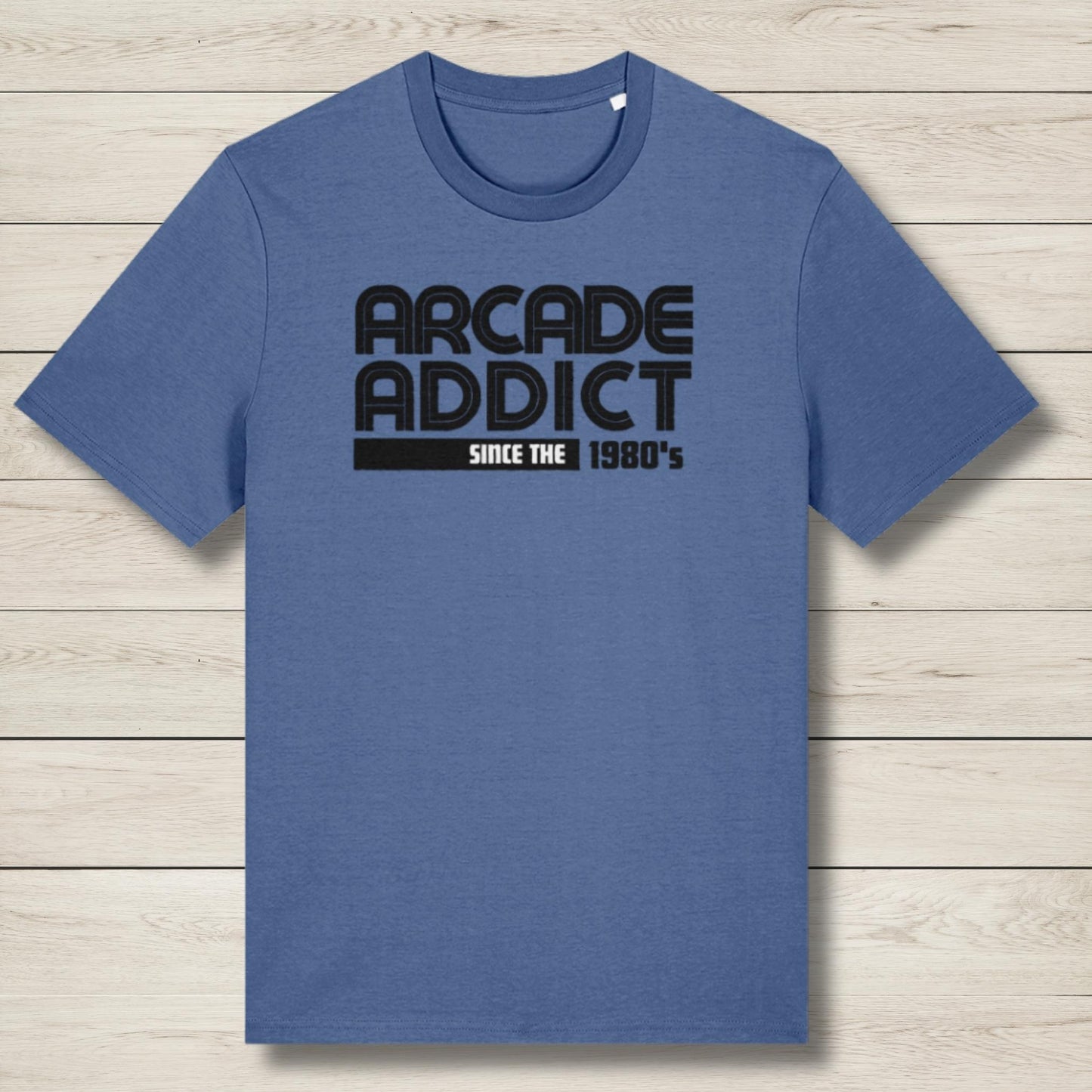 arcade addict blue premium graphic tee