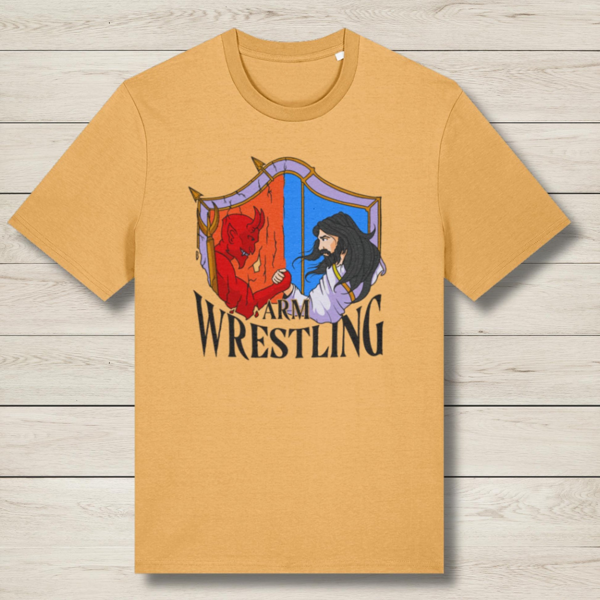 jesus arm wrestle sane premium t shirt
