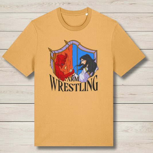 jesus arm wrestle sane premium t shirt