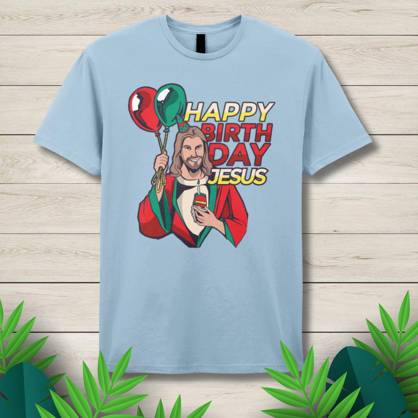 birthday jesus blue t shirt