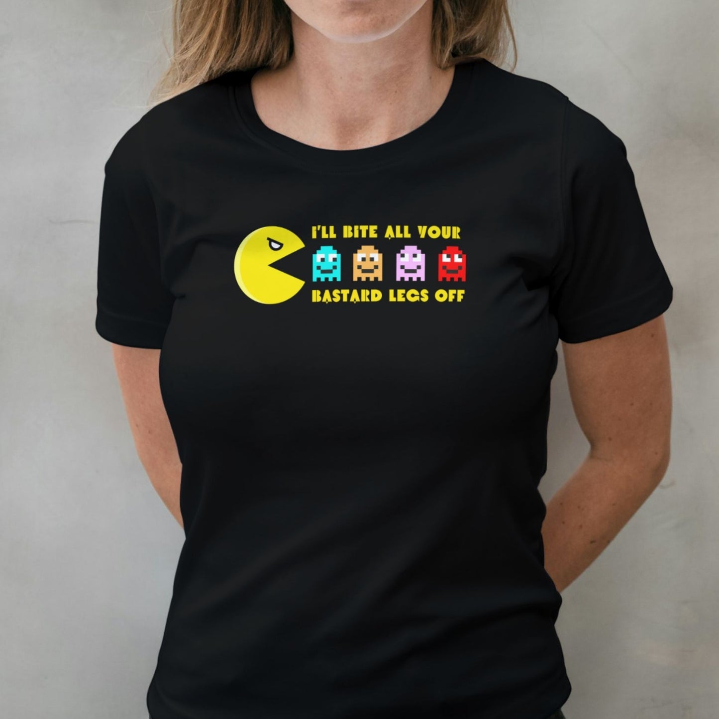Pacman I'll Bite Ya Legs Off Funny Retro Gaming Unisex T Shirt