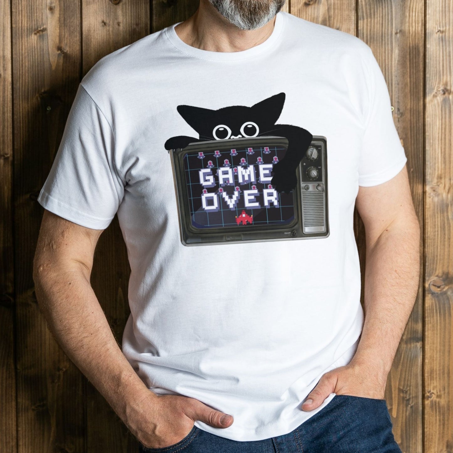 cat says game over man wearing
