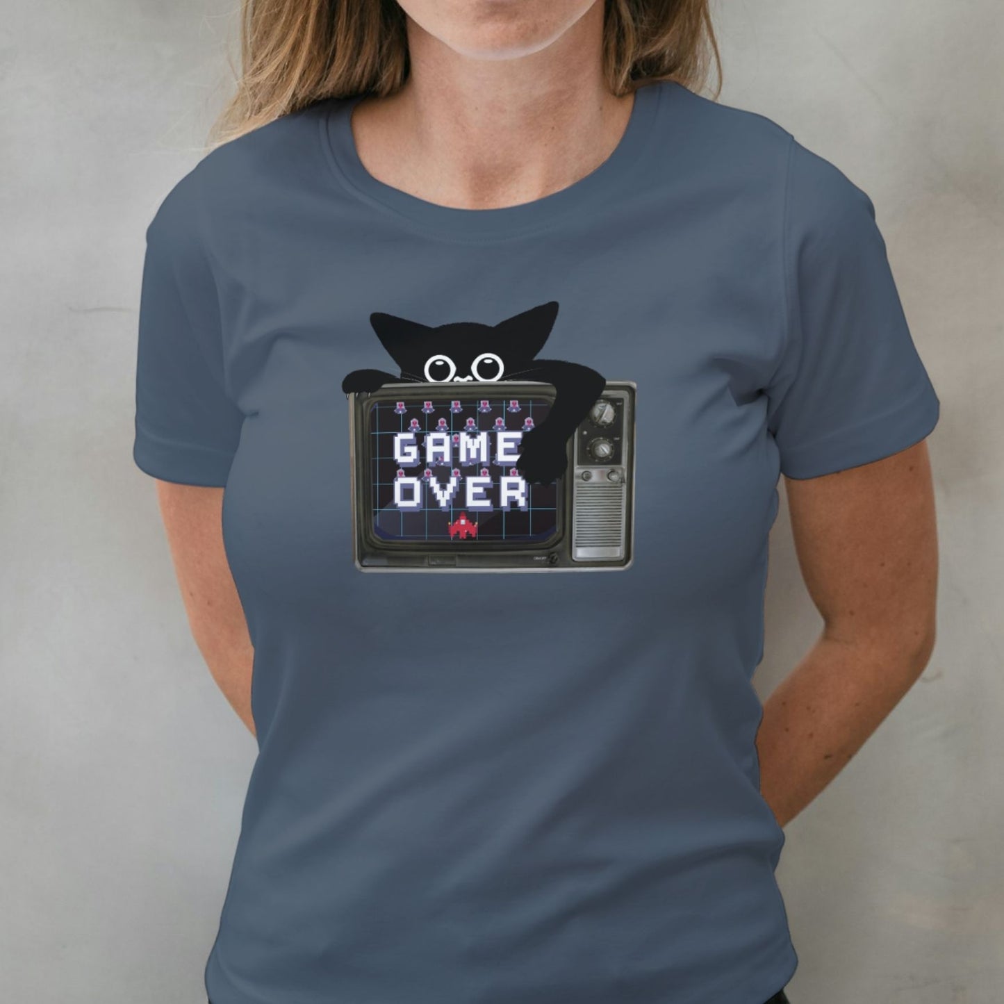 cat says game over woman wearing