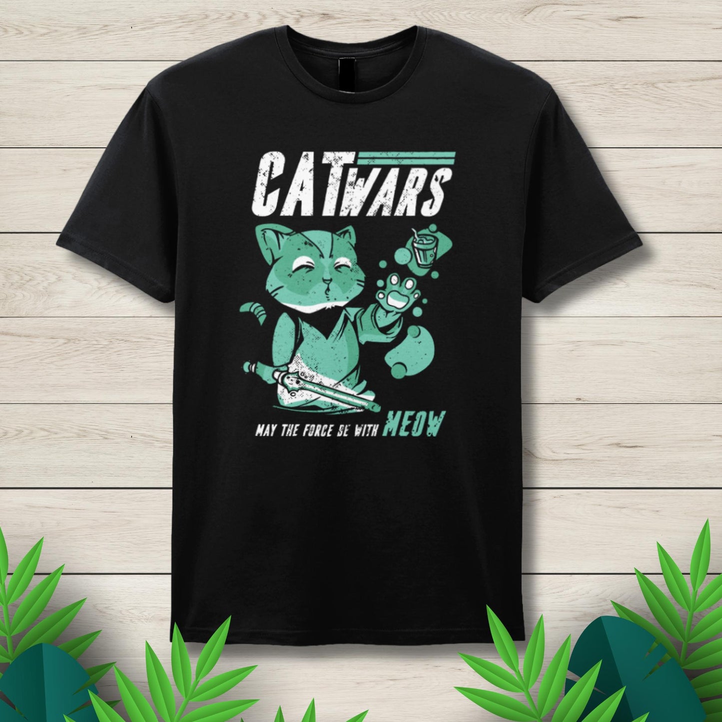 cat wears graphic tee