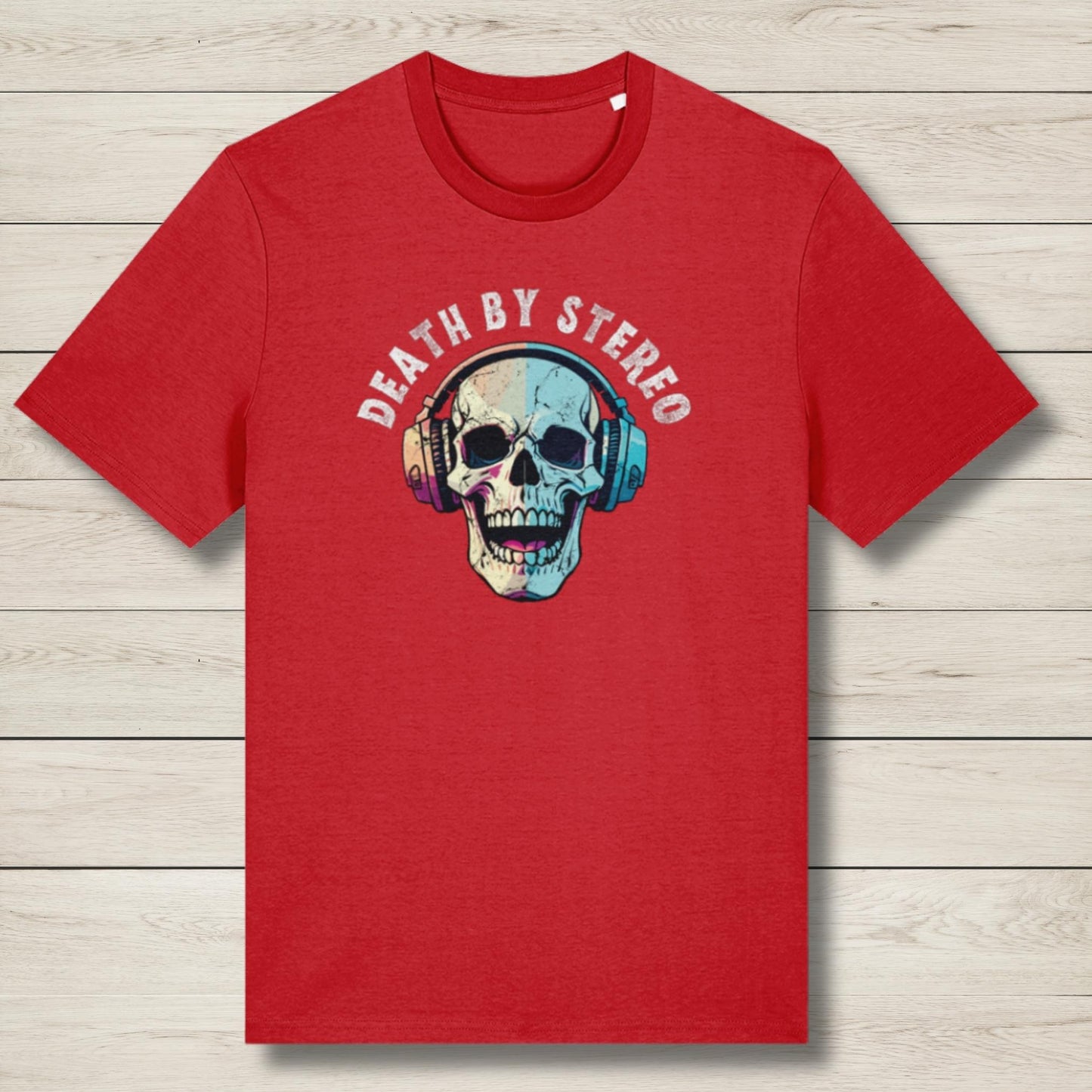 death by stereo graphic tee red
