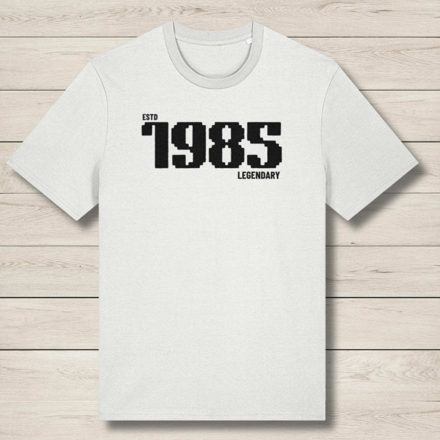 establish 1985 white graphic tee