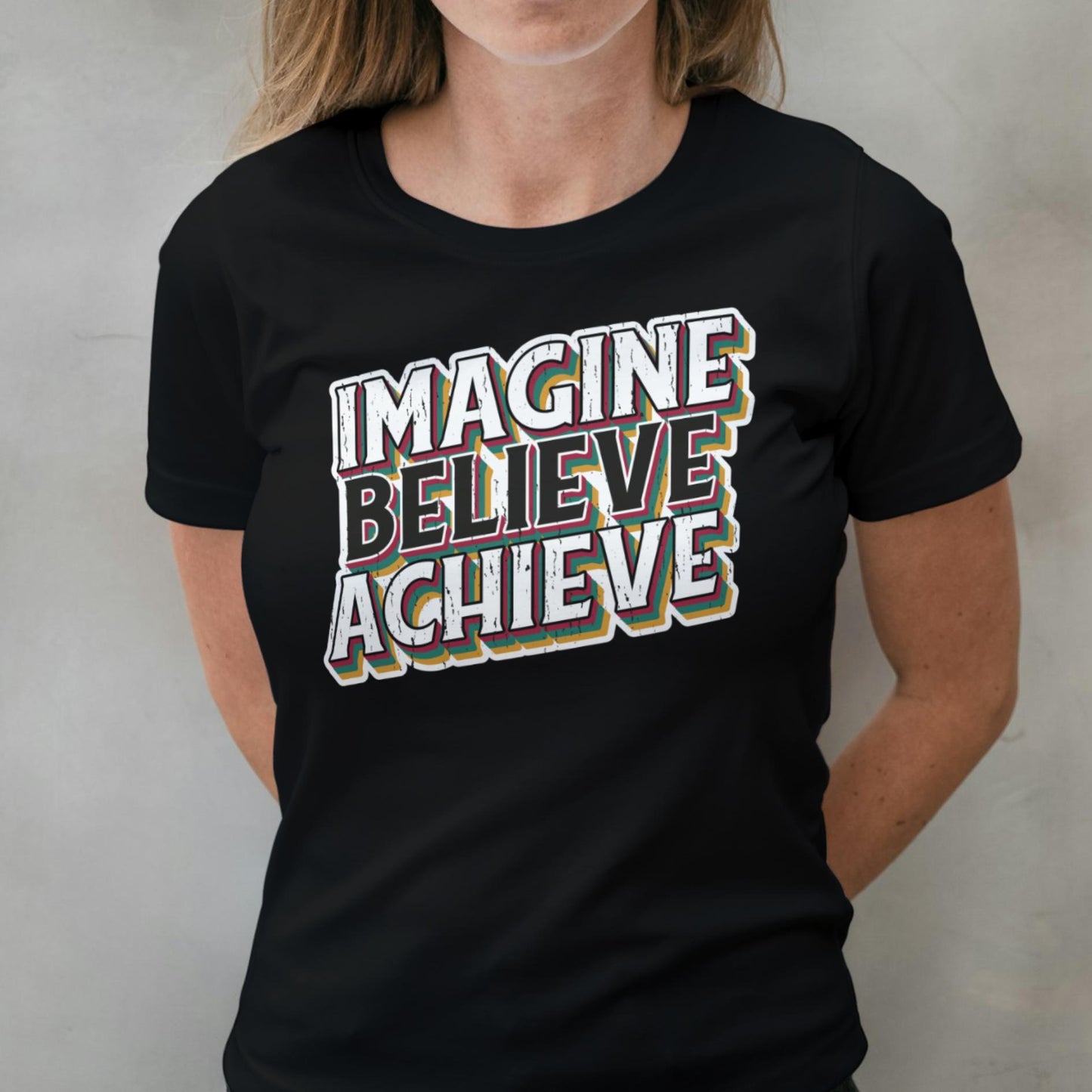 woman wearing imagine t shirt