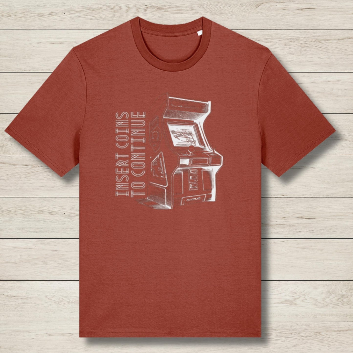 insert coins premium graphic tee brown
