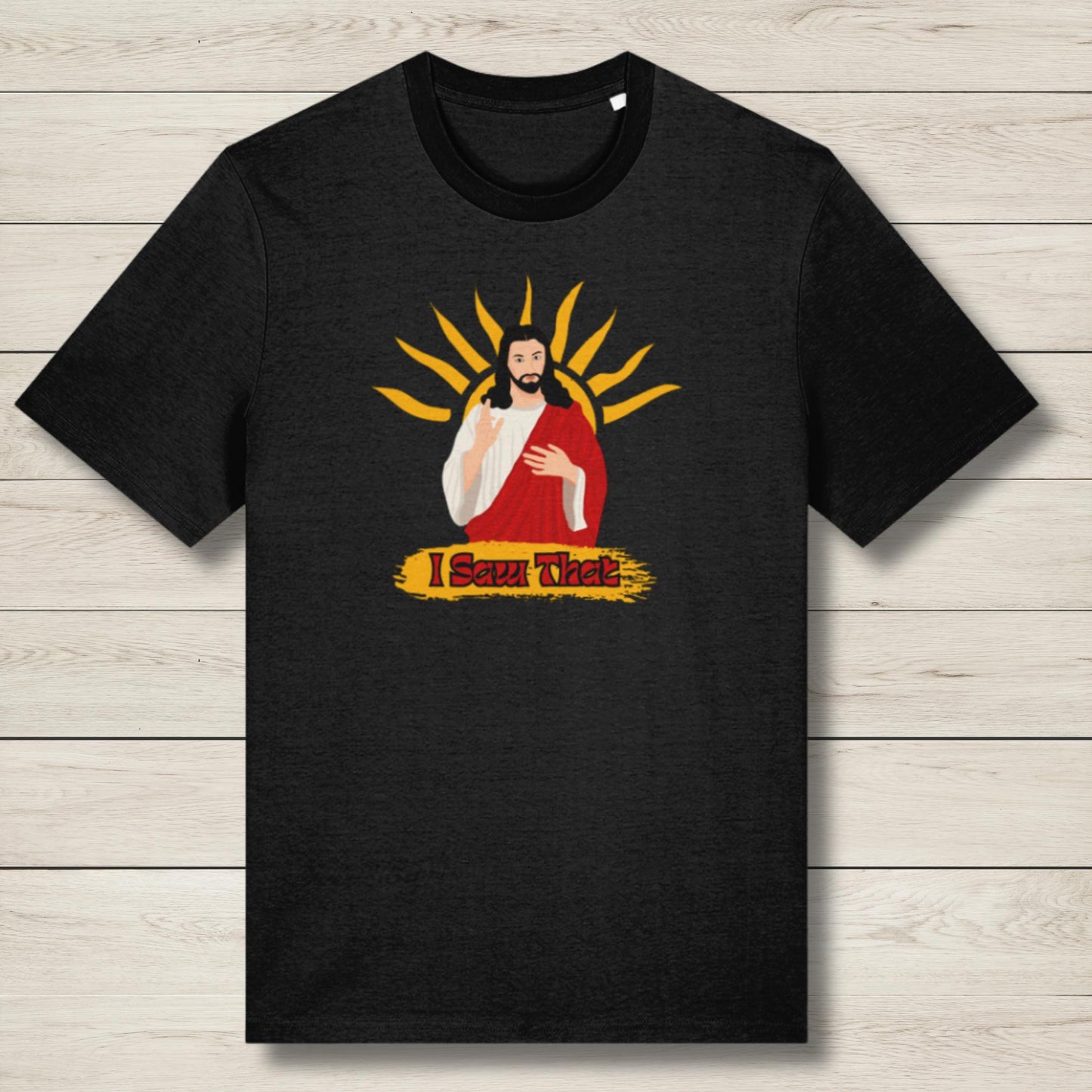 i saw that jesus premium graphic tee