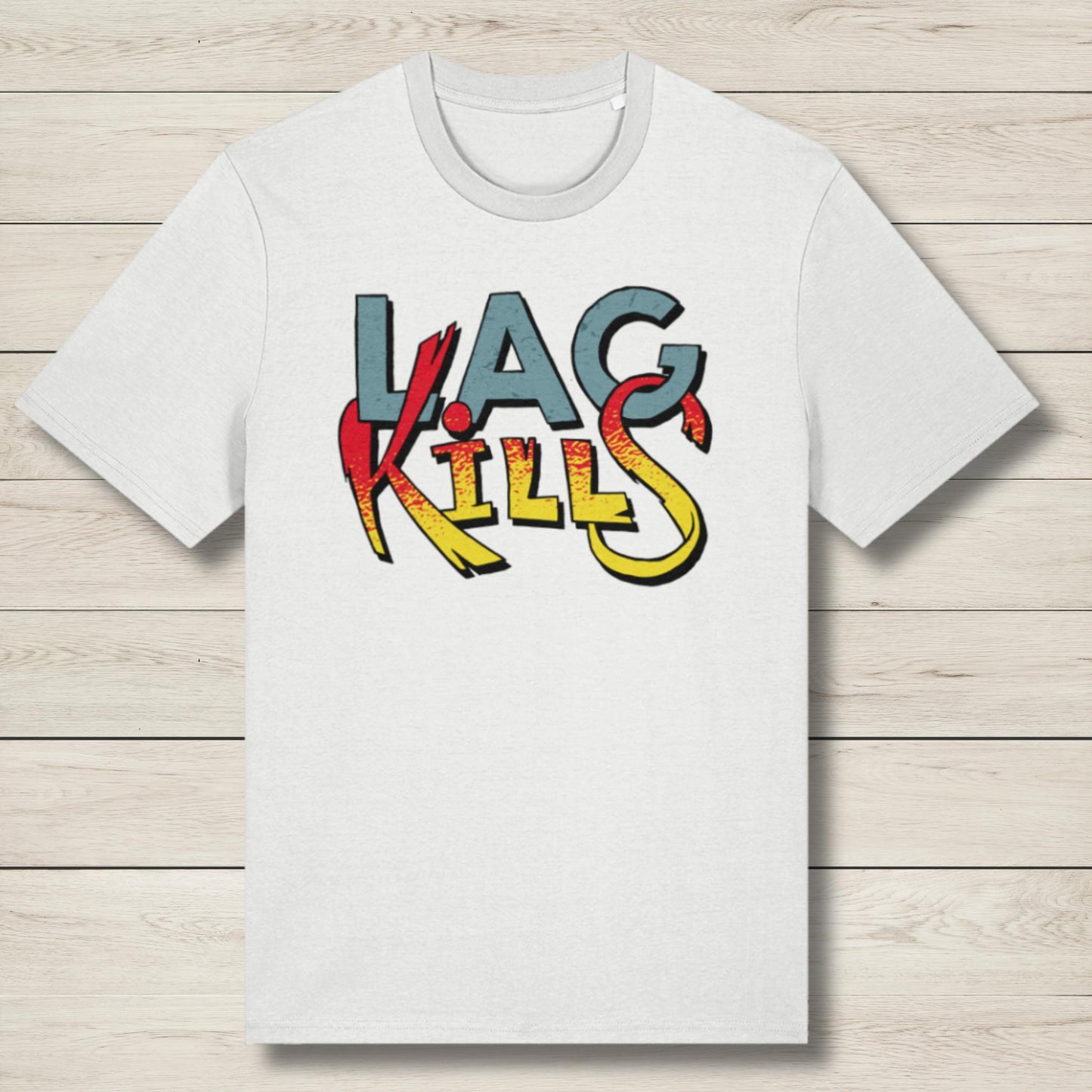 lag kills white premium t shirt