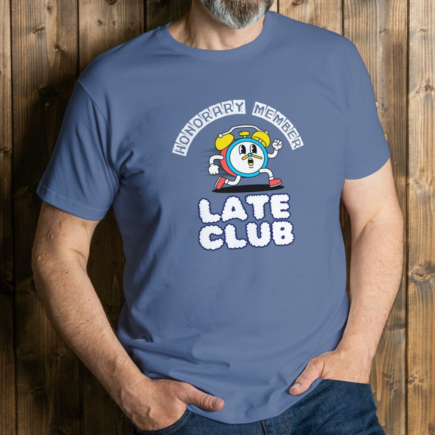 mean wearing late club graphic tee