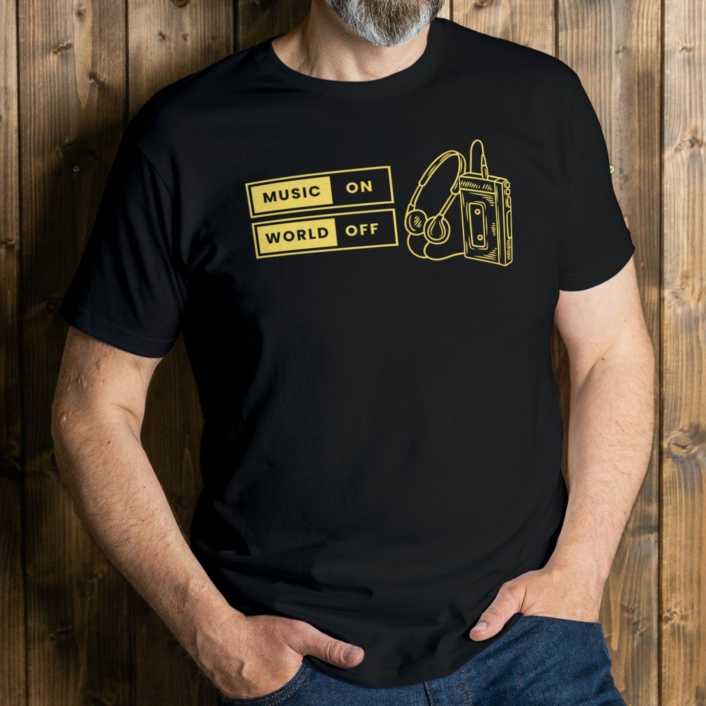 Music On World Off Walkman Retro Unisex T Shirt