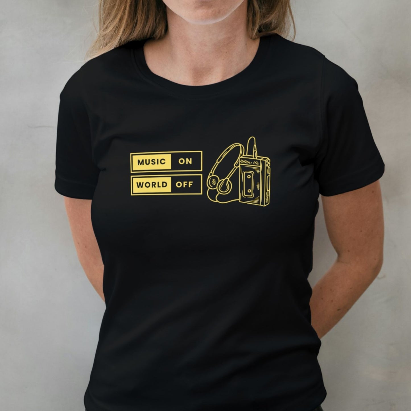 Music On World Off Walkman Retro Unisex T Shirt