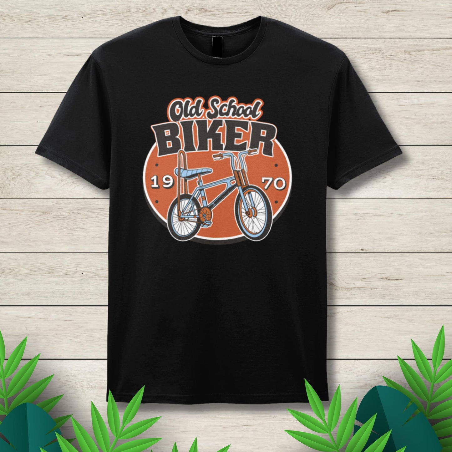 old school biker black t shirt