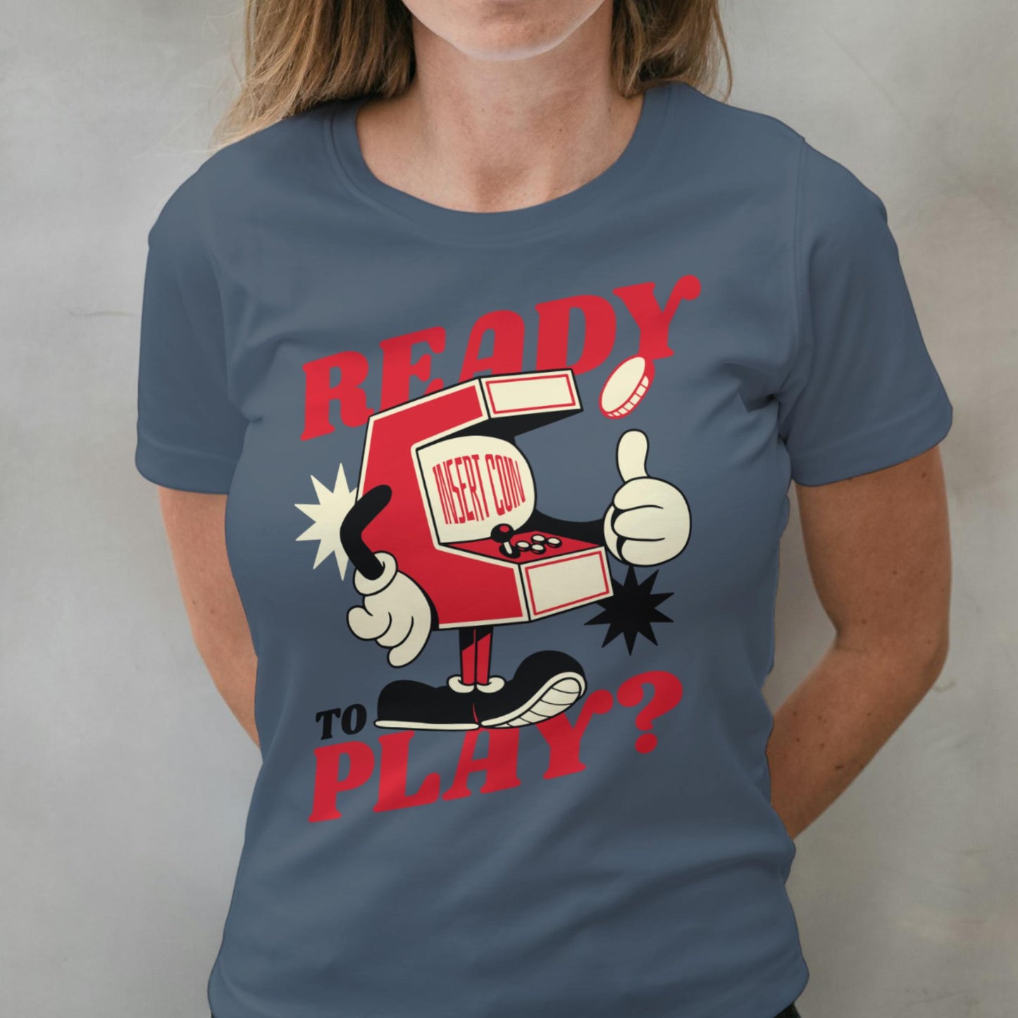 Ready To Play Retro Arcade Unisex Graphic Tee