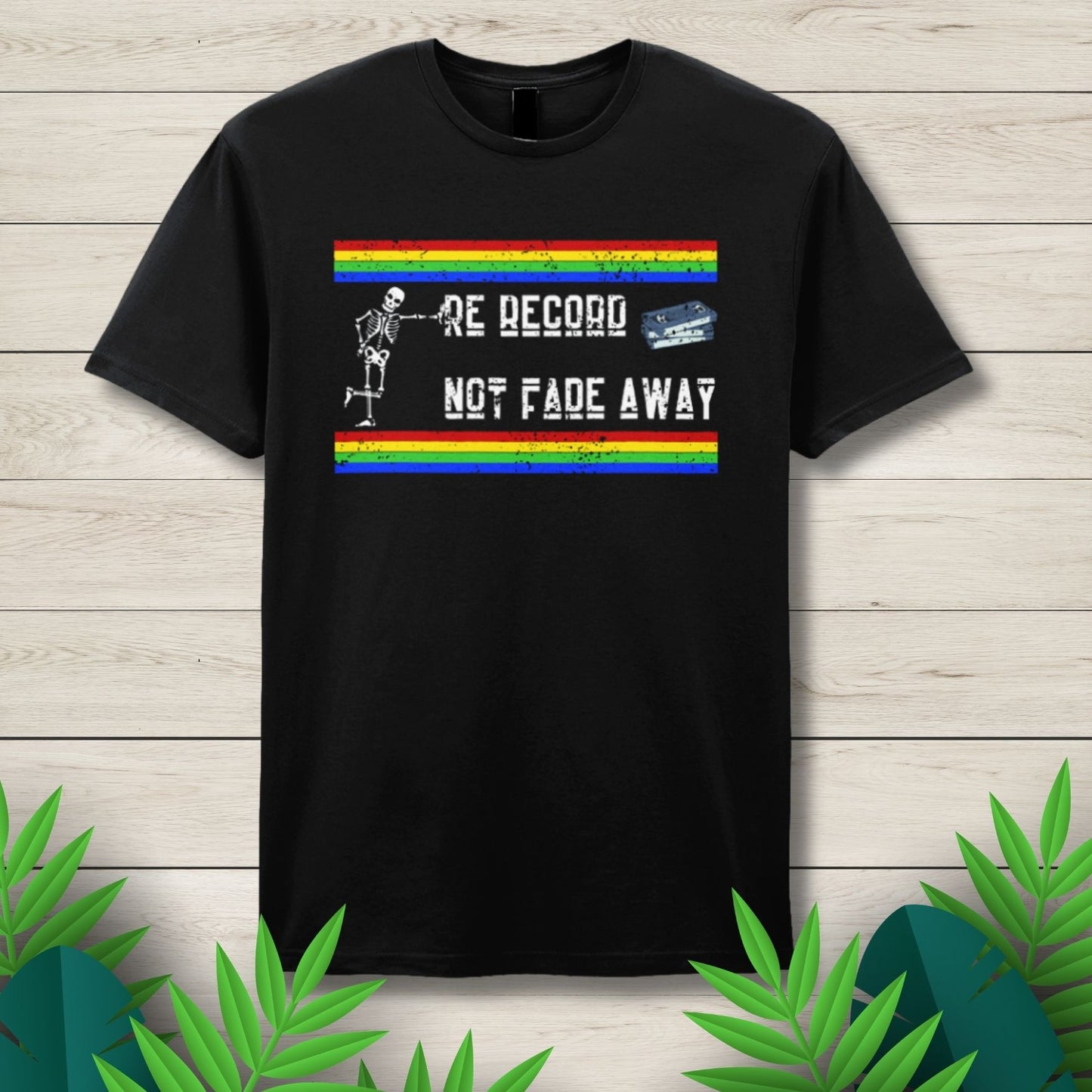 Re Record Not Fade Away Retro 1980s Inspired Unisex T Shirt
