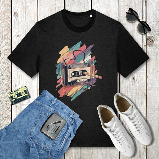 retro casette tape and pencil