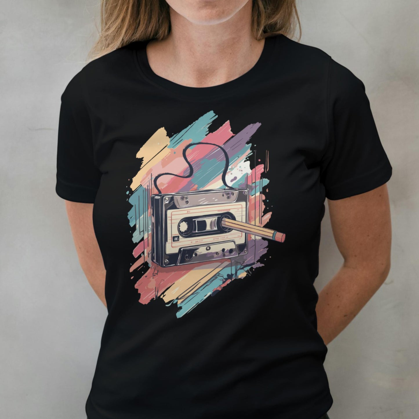 Retro Styled Pencil Cassette Unisex Graphic Tee