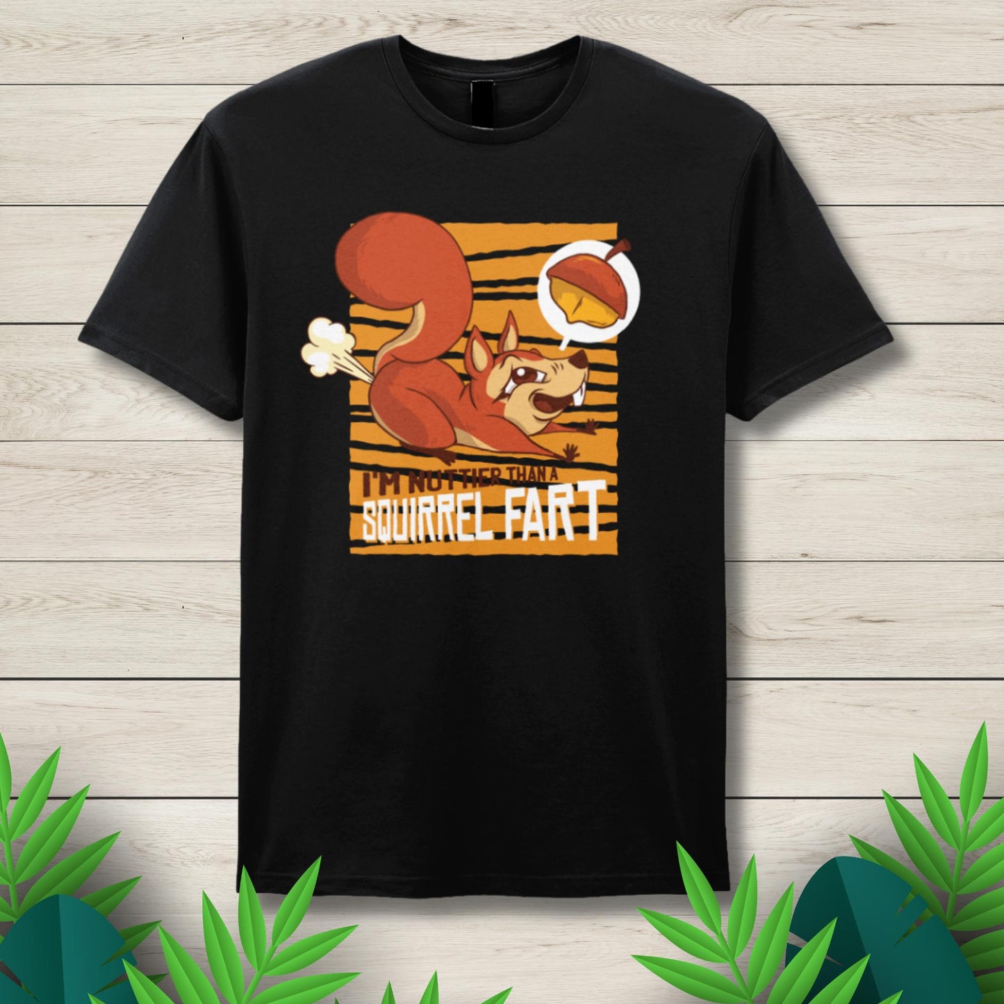 squirrel farts black t shirt