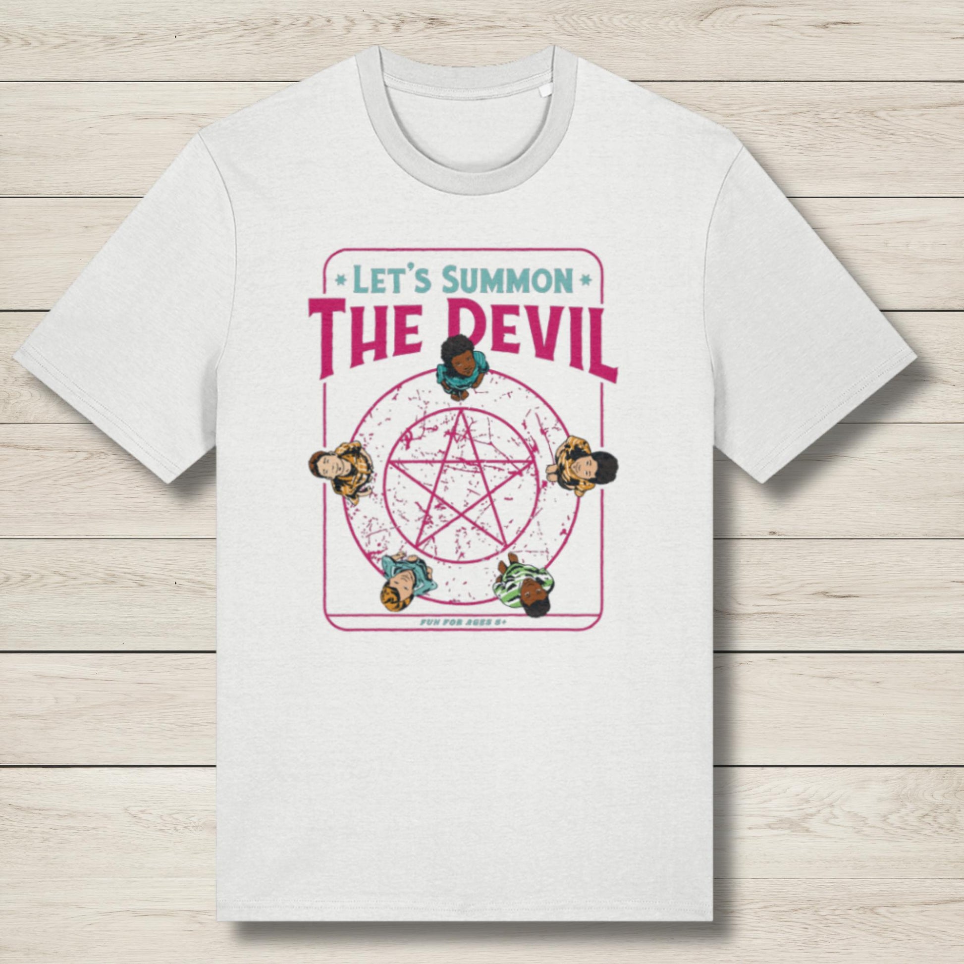 premium white summon the devil tshirt