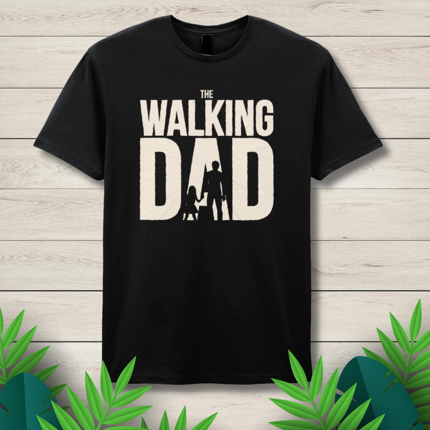 the walking dad black graphic tee