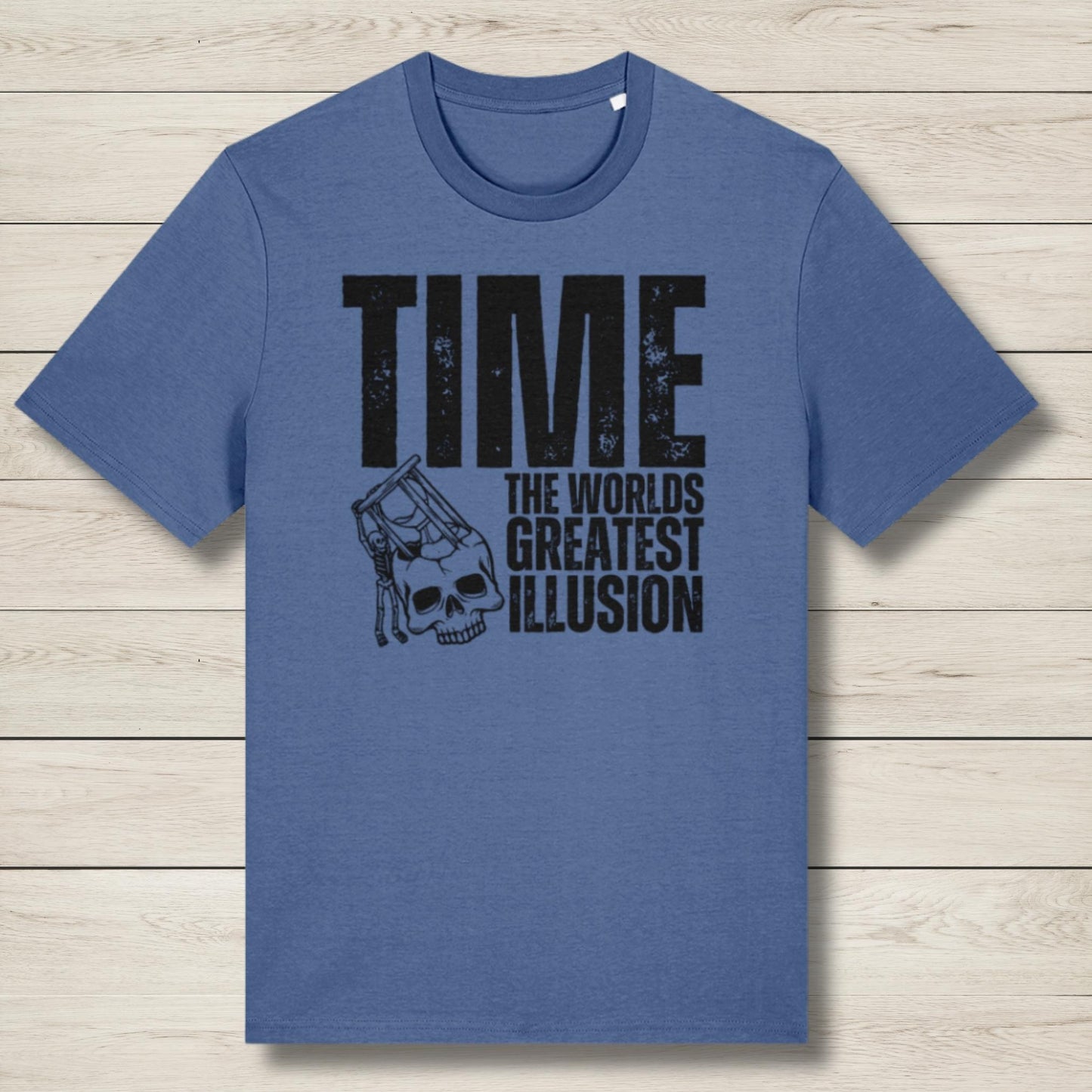 time graphic tee in blue