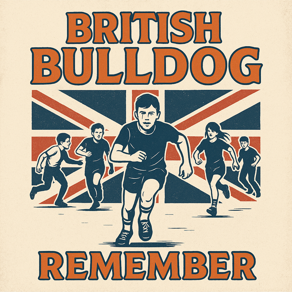Image of group of people playing british bulldog 