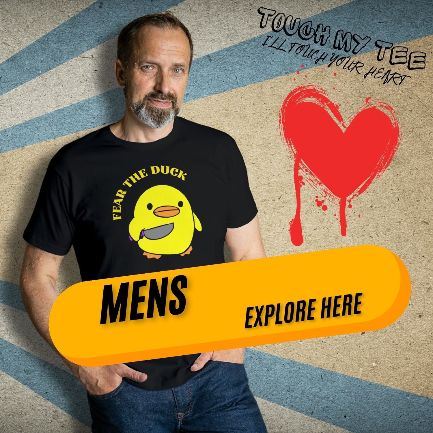 Two Men Wearing T shirts, One red with cheese Graphic, The Other With Matt Vesuvius Graphic
