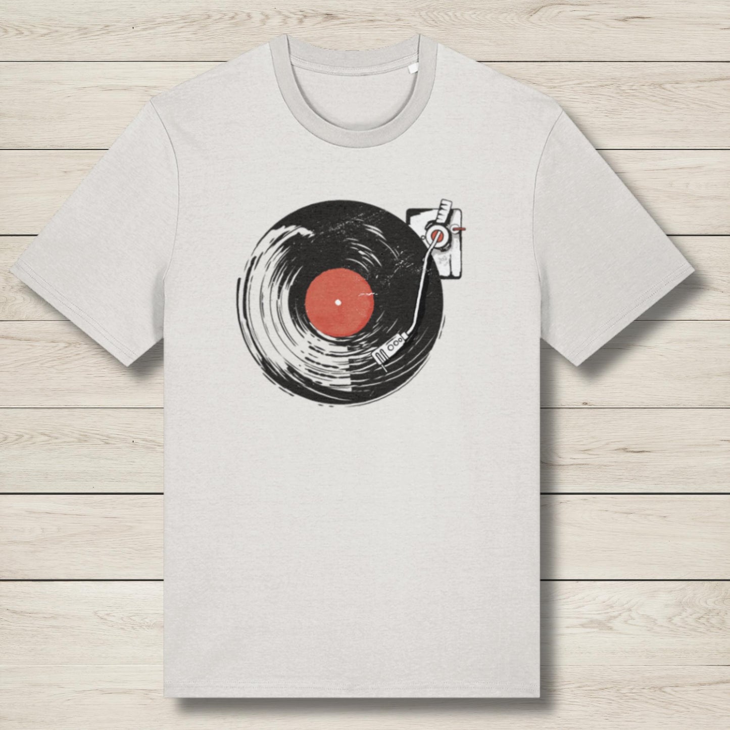 vintage record player on premium graphic tee