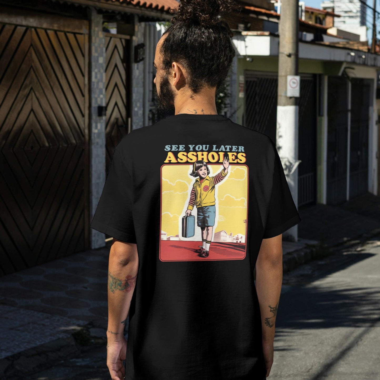 rear print graphic tee