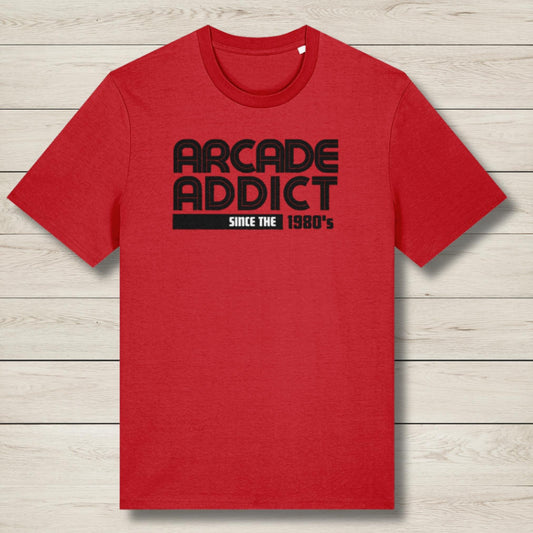 arcade addict red premium graphic tee