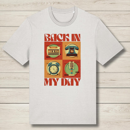 back in my day premium white graphic tee