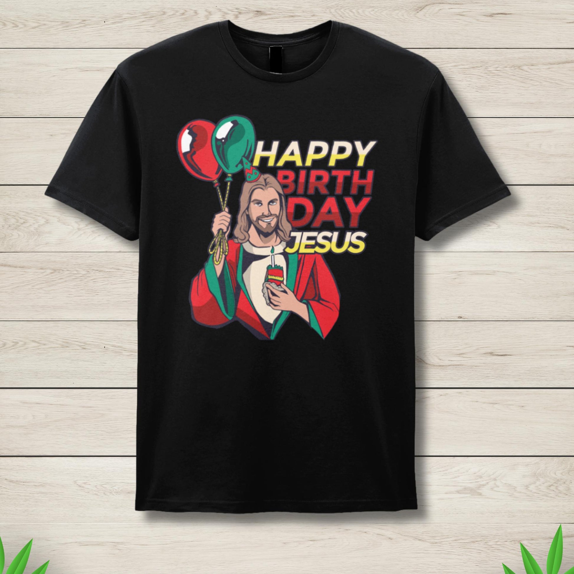 birthday jesus black t shirt