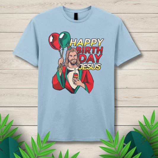 birthday jesus blue t shirt