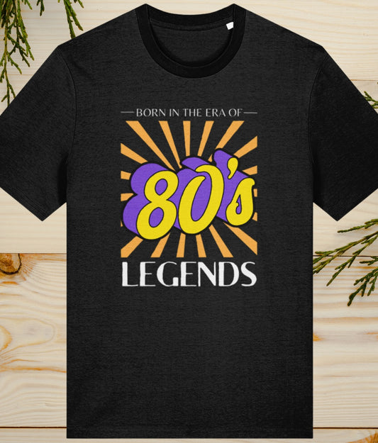 born in the era of the legends 80s mens black t shirt