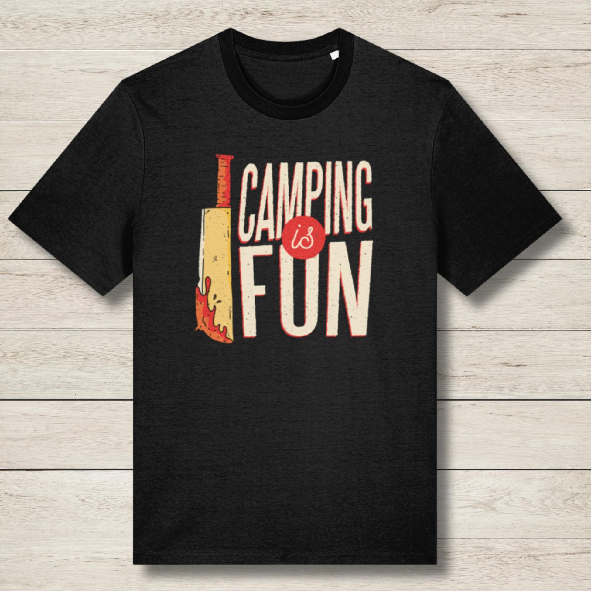 camping is fun premium graphic tee