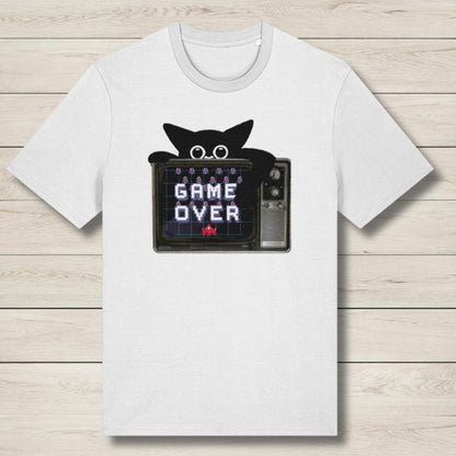 cat says game over white premium t shirt