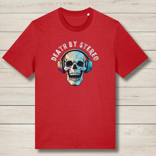death by stereo graphic tee red