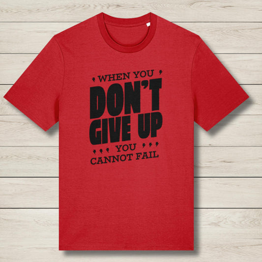 dont give up premium red graphic tee