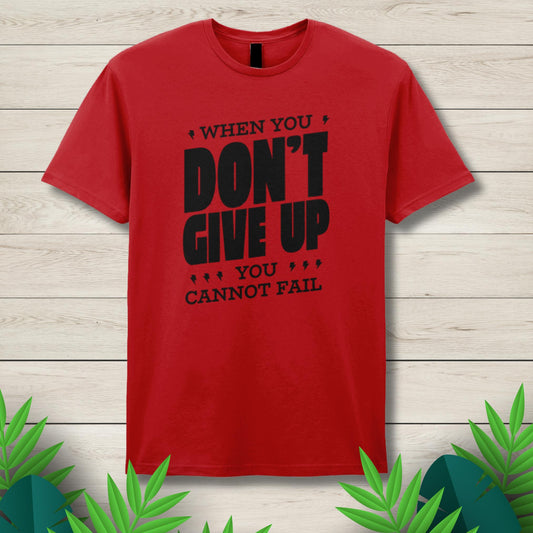 don;t give up red graphic tee