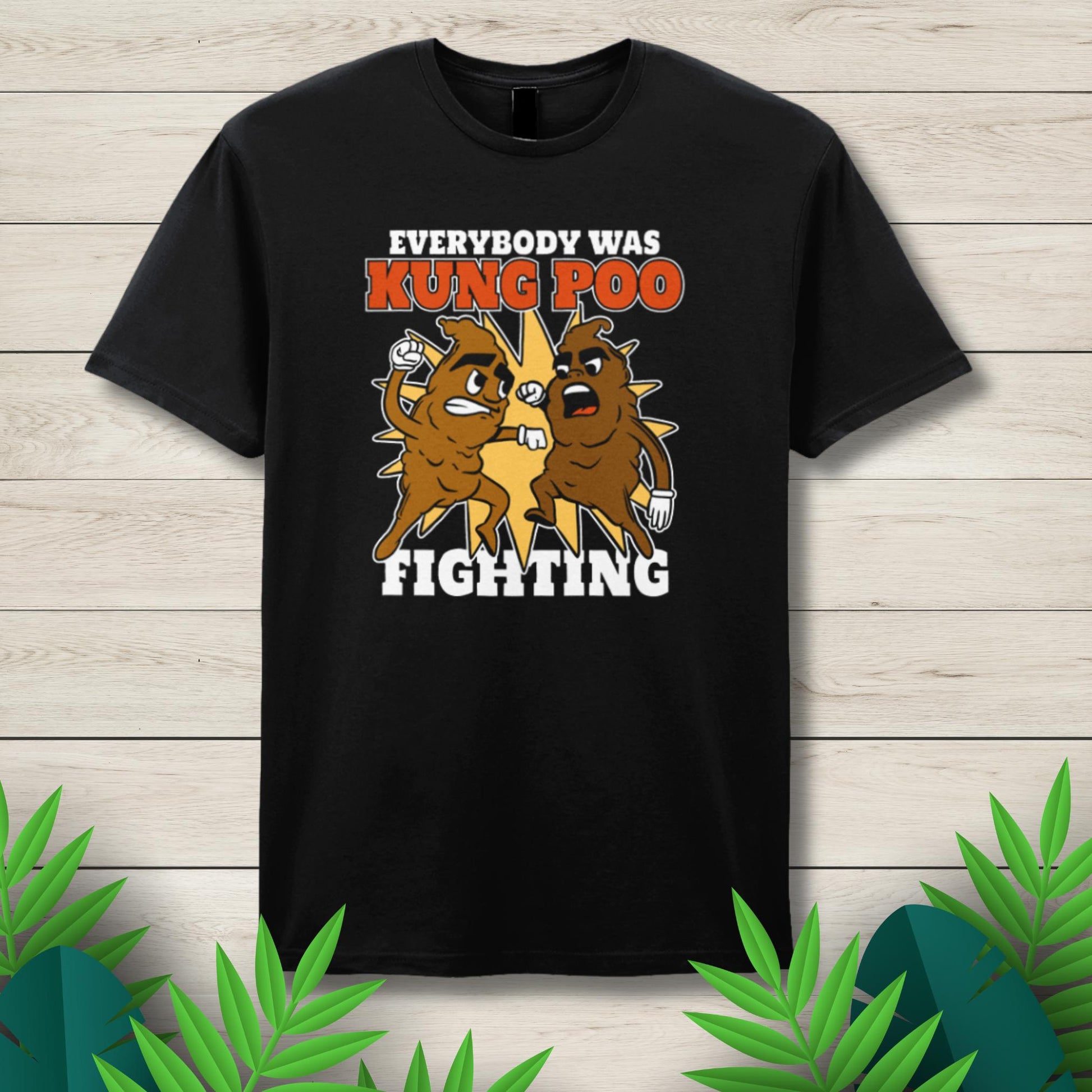 kung poo fighting graphic tee