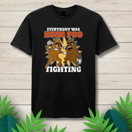 kung poo fighting graphic tee