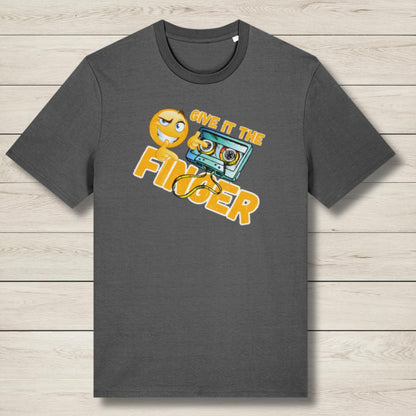 give it the finger premium graphic tee in gray