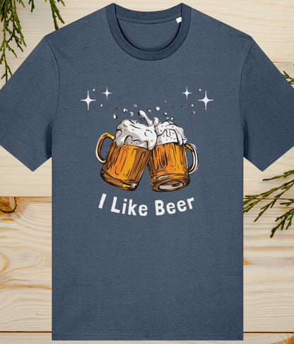 i like beer graphic mens dark blue heather t shirt