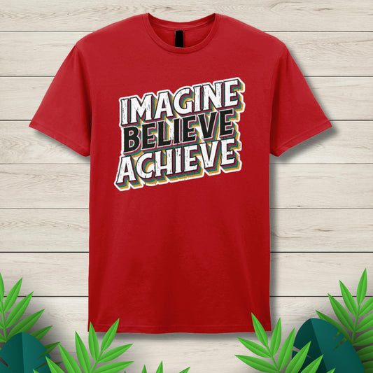 image believe achieve graphic on unisex tshirt red