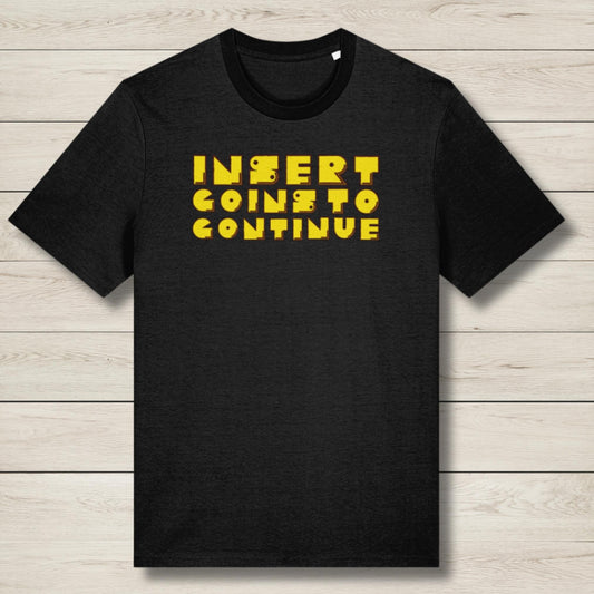 insert coins to continue graphic tee