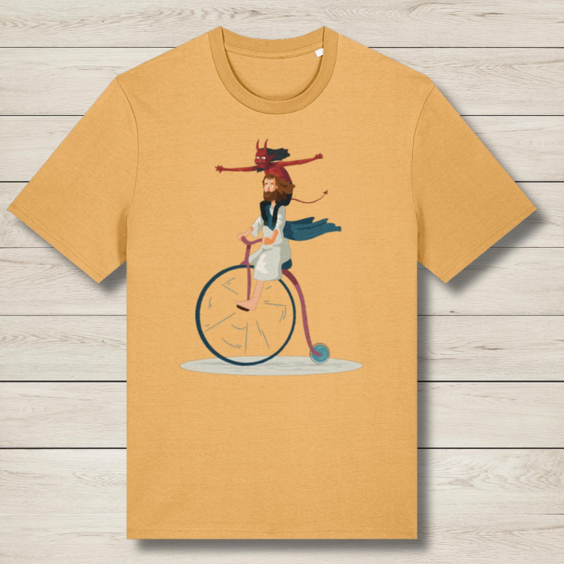 jesus unicycle premium sand t shirt