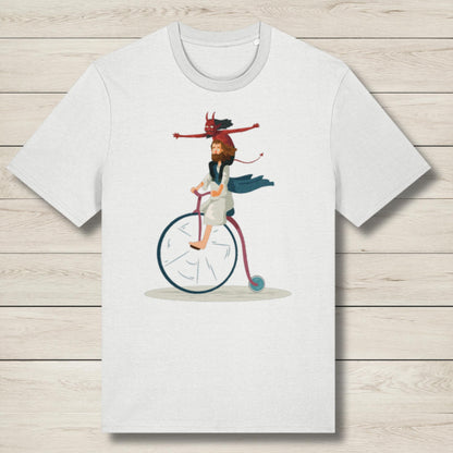 jesus unicycle premium white t shirt