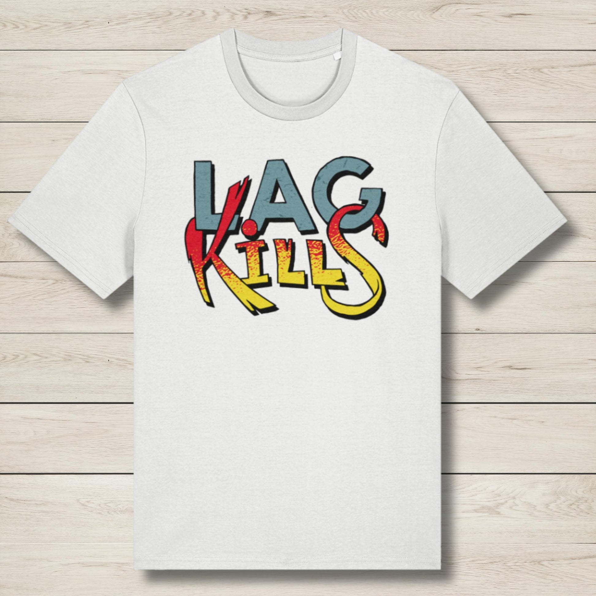 lag kills white premium t shirt