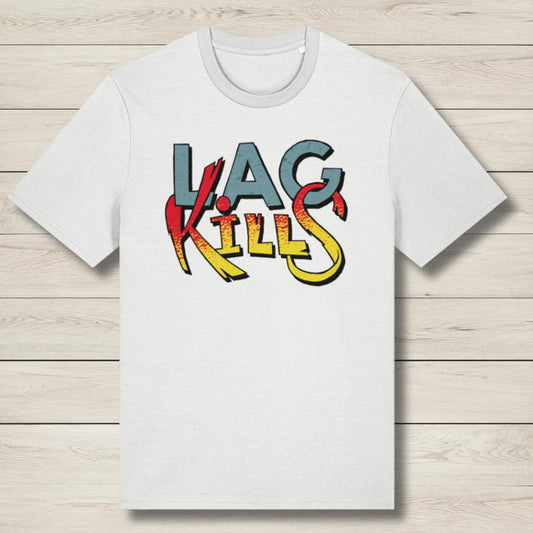 lag kills white premium t shirt